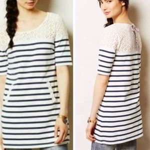 Anthropologie Postmark Jola Eyelet Stripe Tunic
